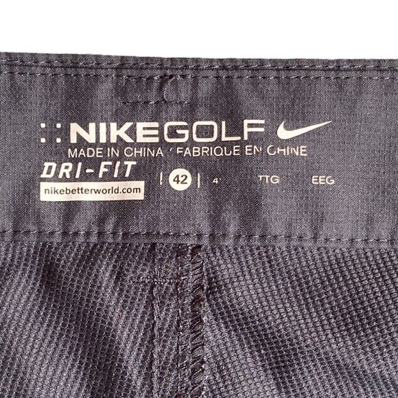 Nike Golf Dri-fit Men's size 42 charcoal grey/black performance shorts - Picture 9 of 10